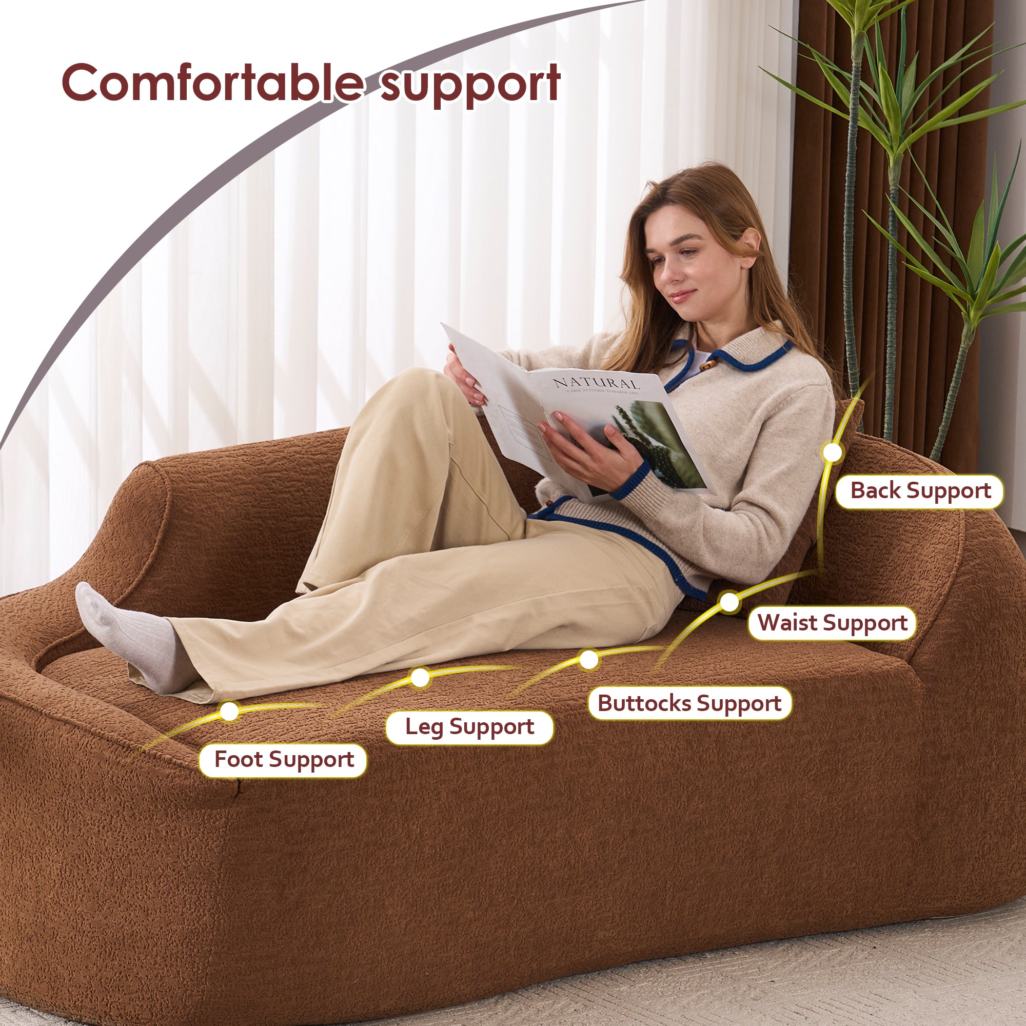 LY-048 Compression Curved Chaise Longue Chair
