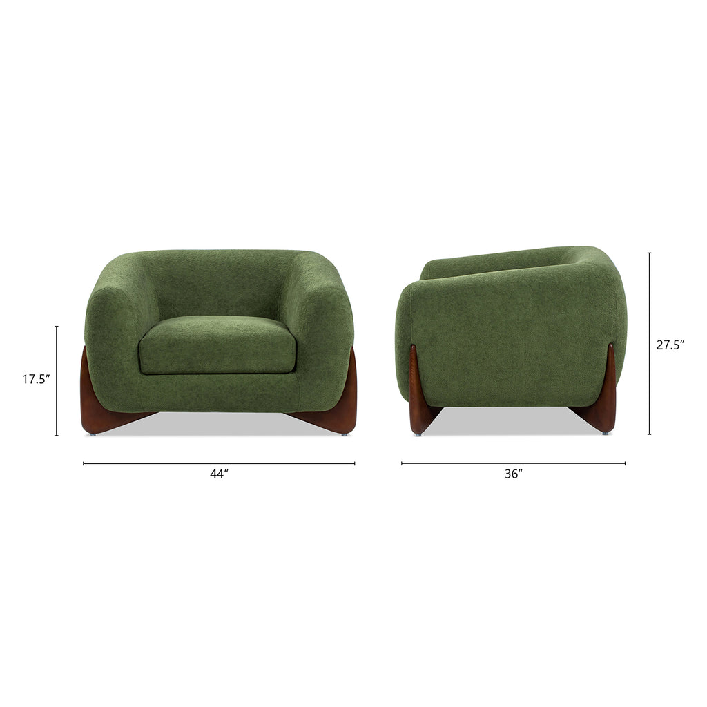 Alpine 44-Inch Sherpa Arm Chair, Moss