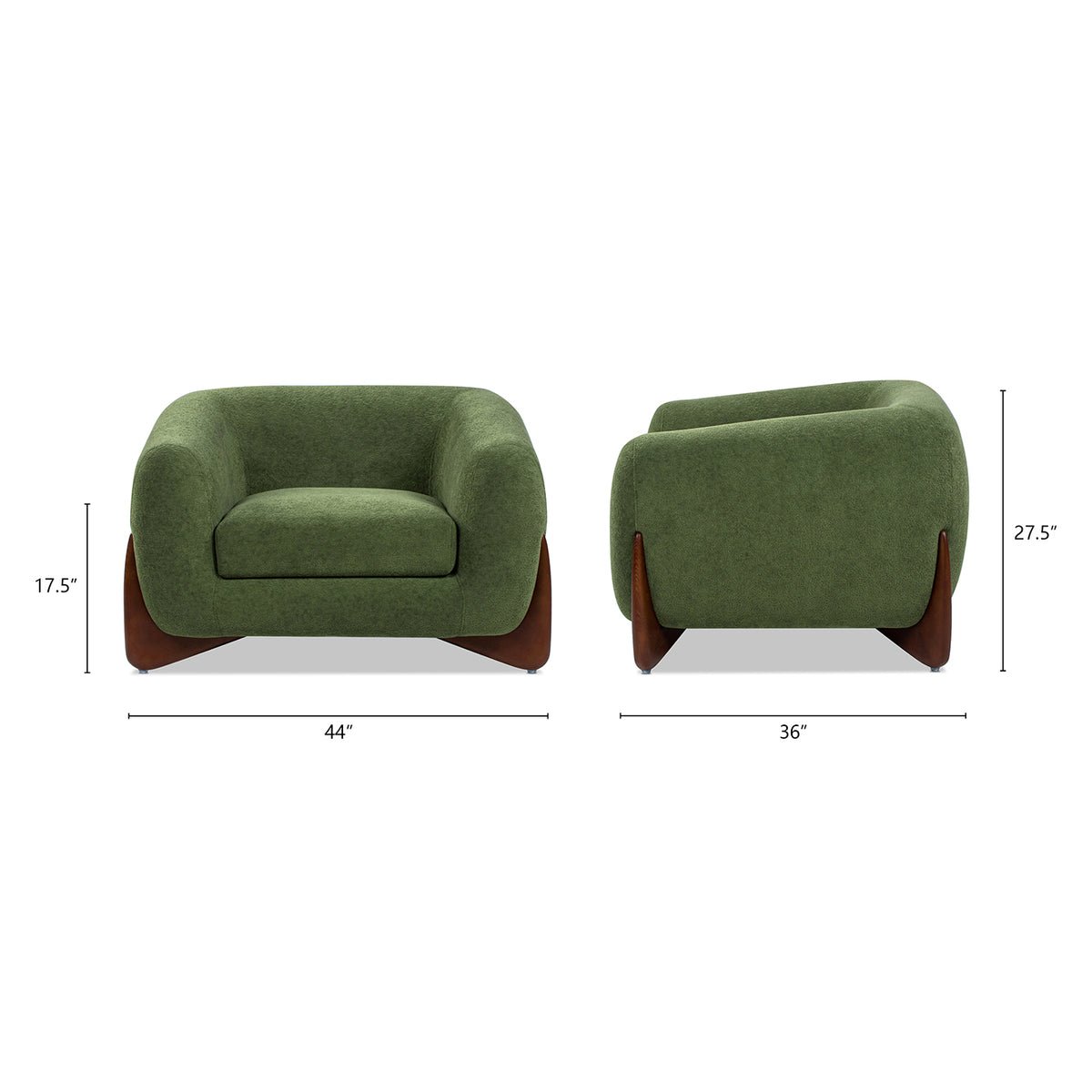 Alpine 44-Inch Sherpa Arm Chair, Moss