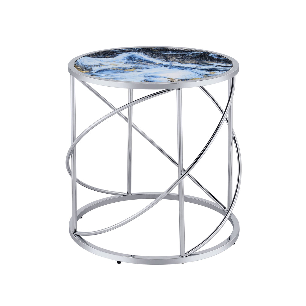Lyda Round Glass Top Table