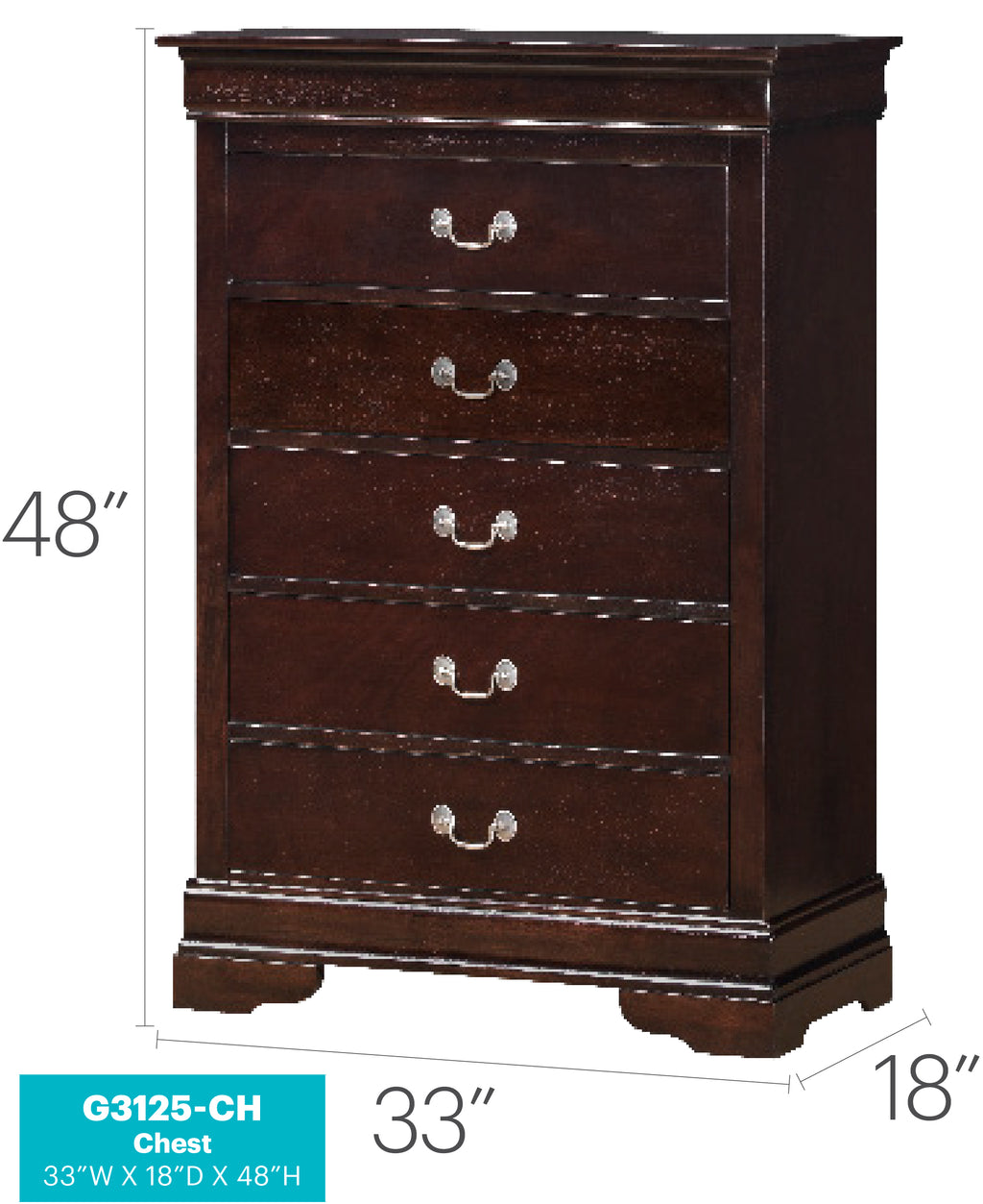 Louis Phillipe G3125-CH Chest, Cappuccino