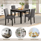 5-Piece Dining Table Set with 4 Chairs