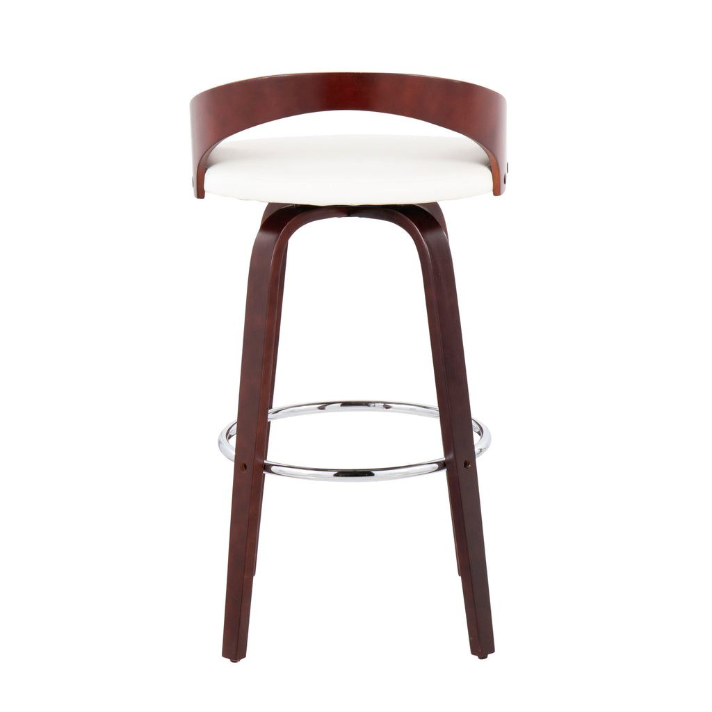 Mid-Century Modern Barstool with Swivel in Cherry