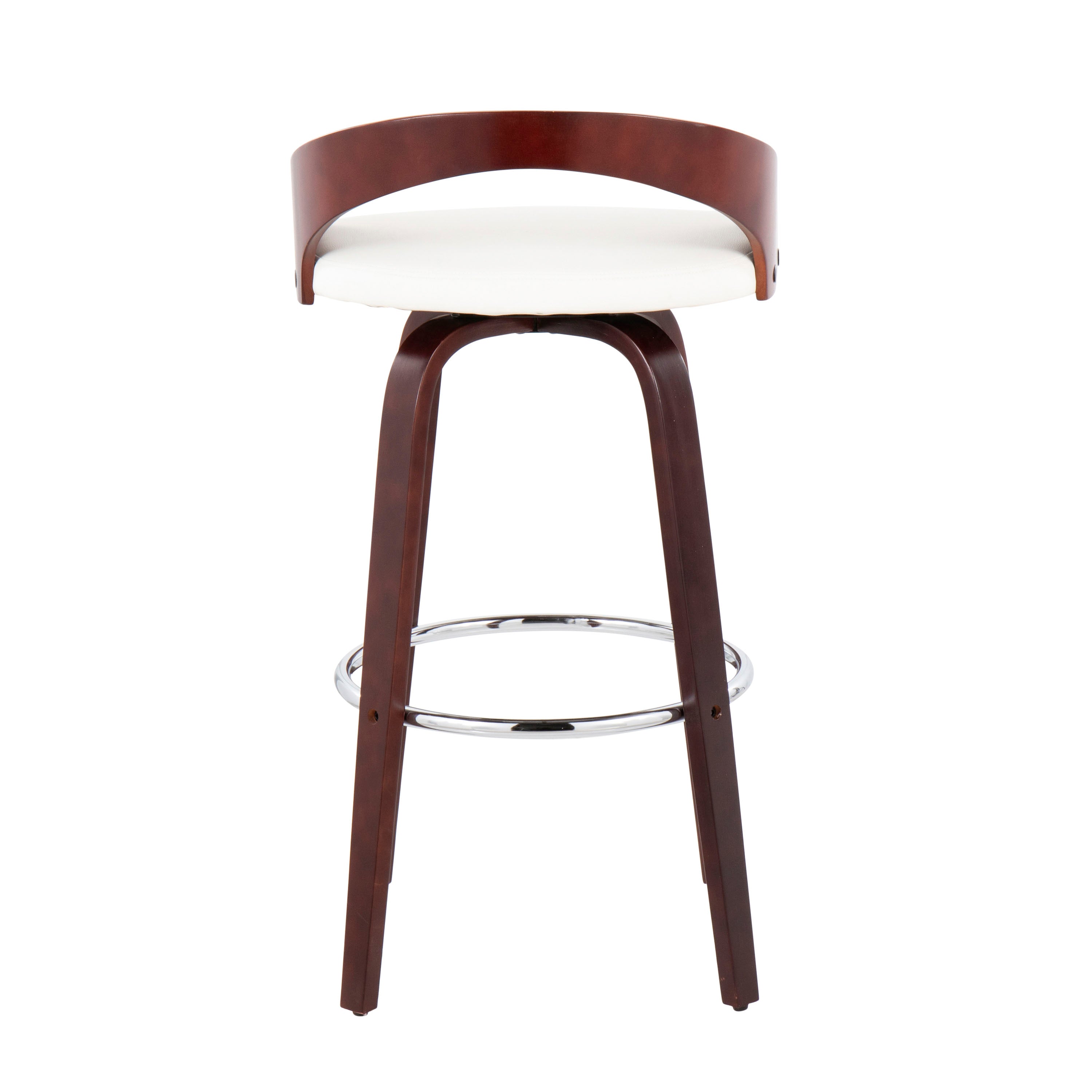 Mid-Century Modern Barstool with Swivel in Cherry