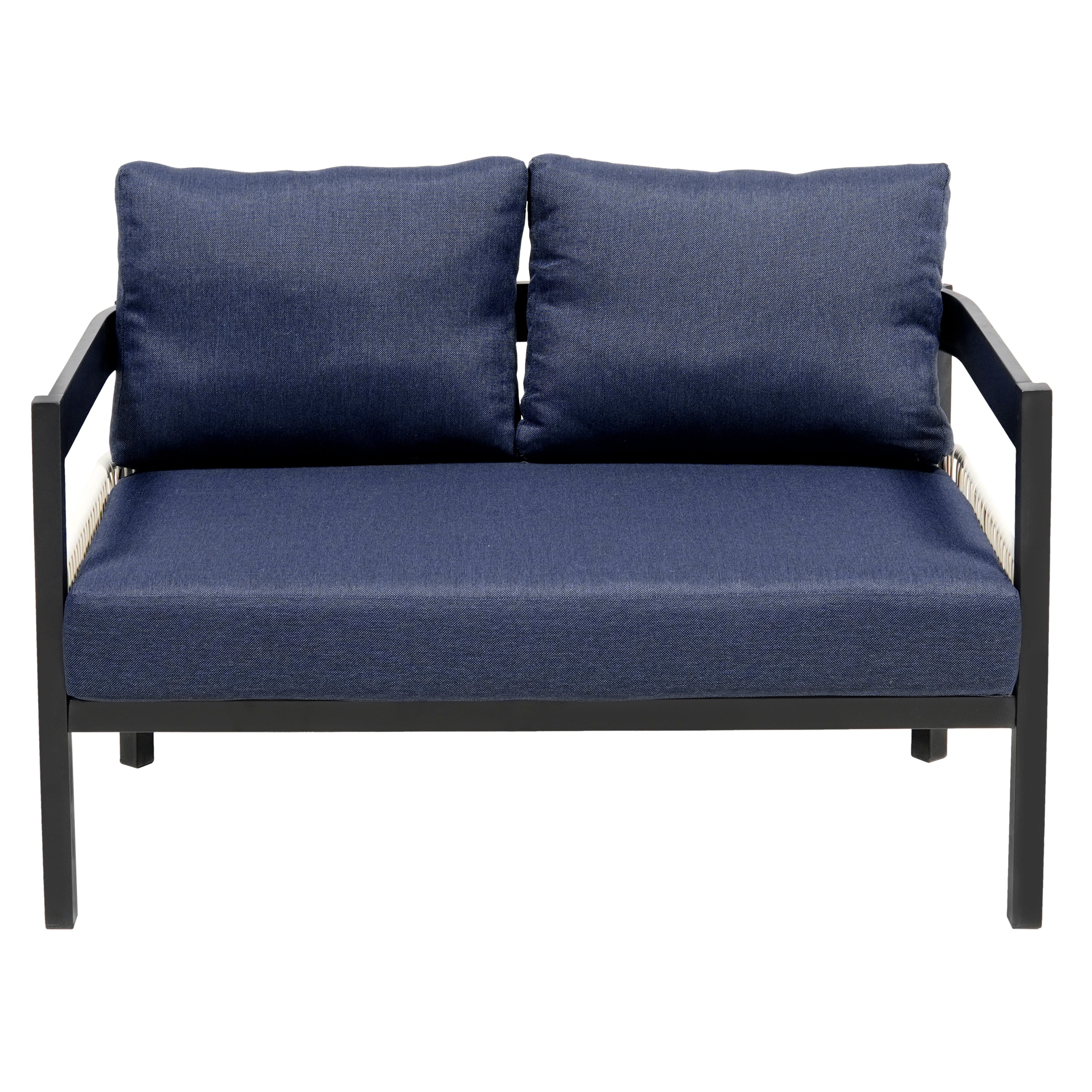 U_Style Multi-person Outdoor Iron Sofa Set with Table