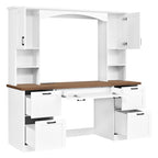 On-Trend Farmhouse Arched Computer Desk with Hutch