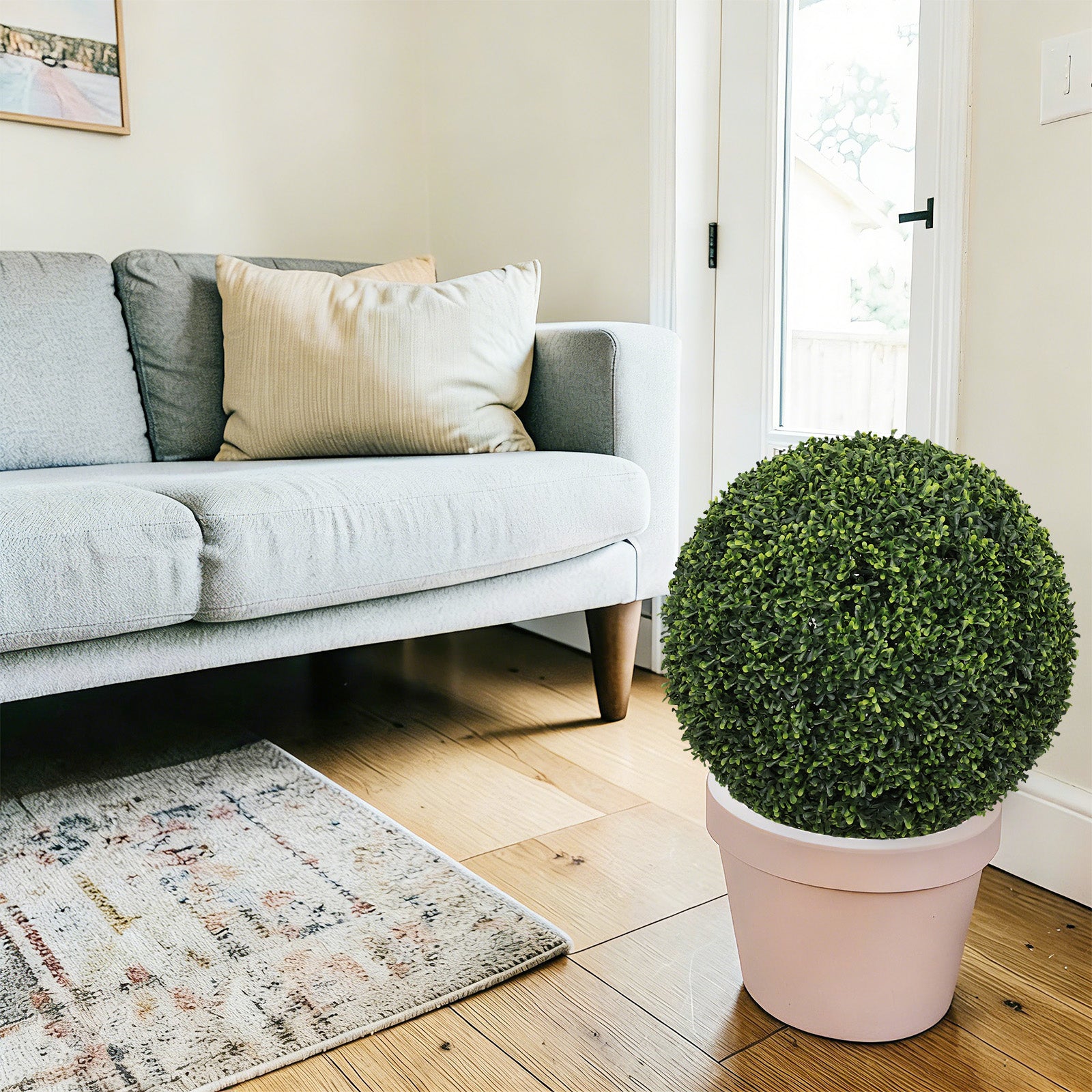 18.5-Inch Topiary Balls - Artificial Outdoor Faux Boxwood Plants