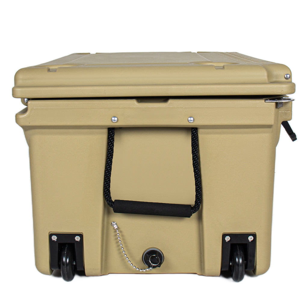 110 Quart Khaki Cooler, Rotomolded Insulated Ice Chest