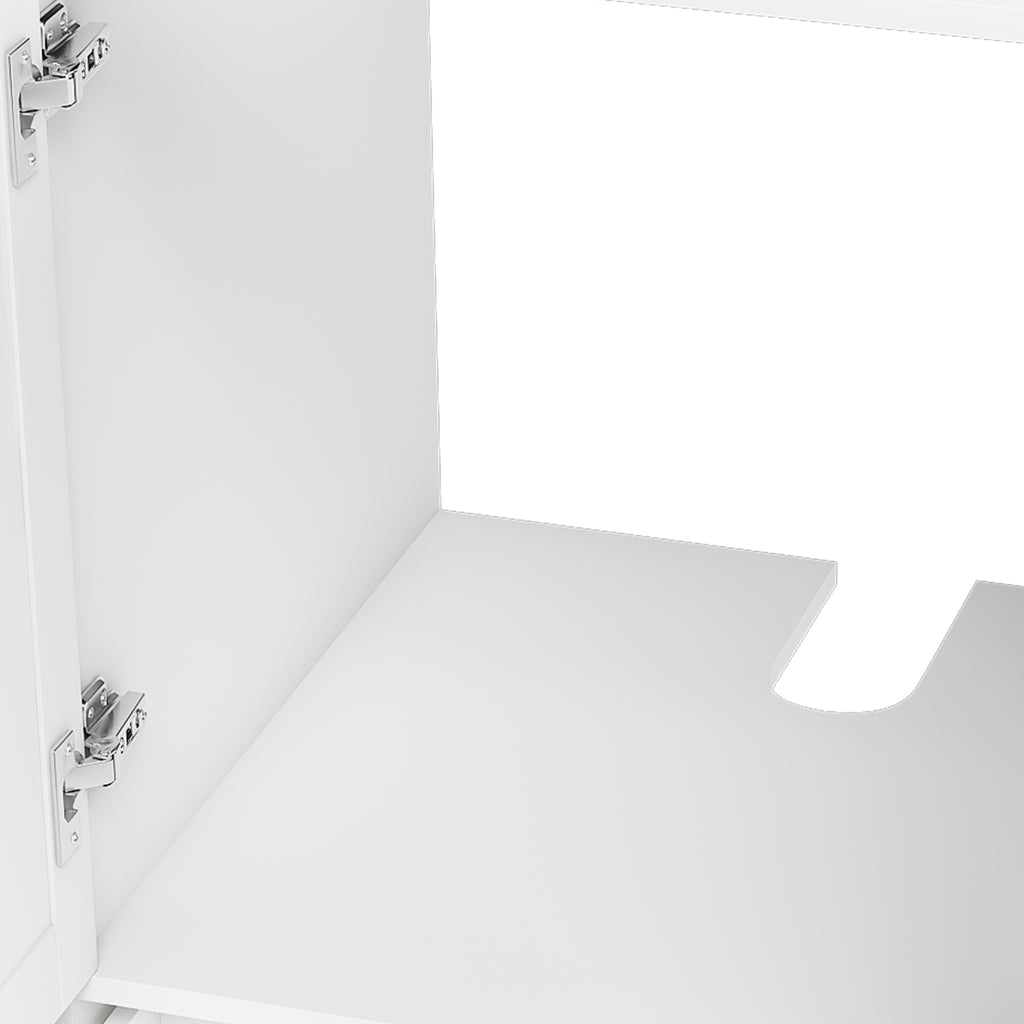 48" Bathroom Vanity Base Cabinet with Soft-Close Double Doors & 9 Smooth Drawers