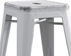 Backless Modern Metal Bar Stools Set of 2