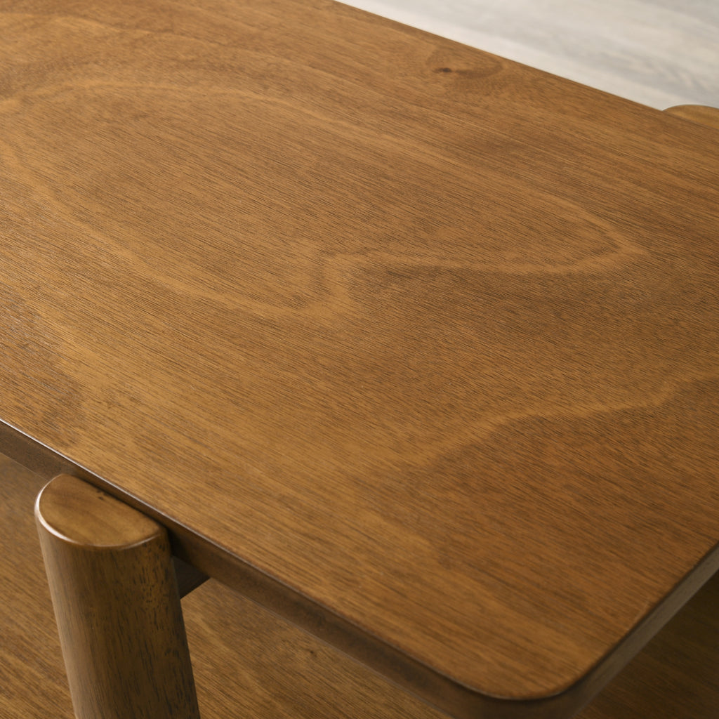 Metz Mid-Century Modern Wood Shelf 3-Piece Coffee Table Set