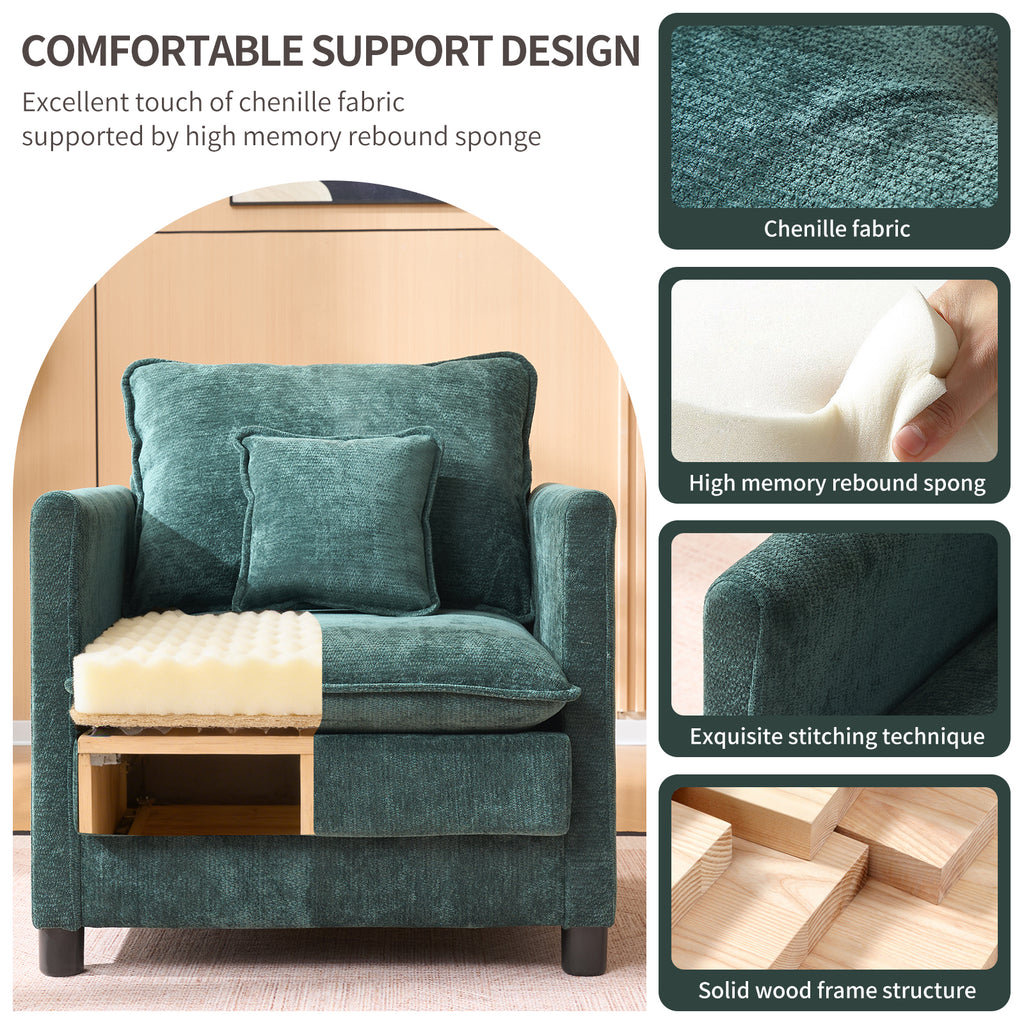 Comfy Living Room Sofa Chair Single - Modern Reading Armchair
