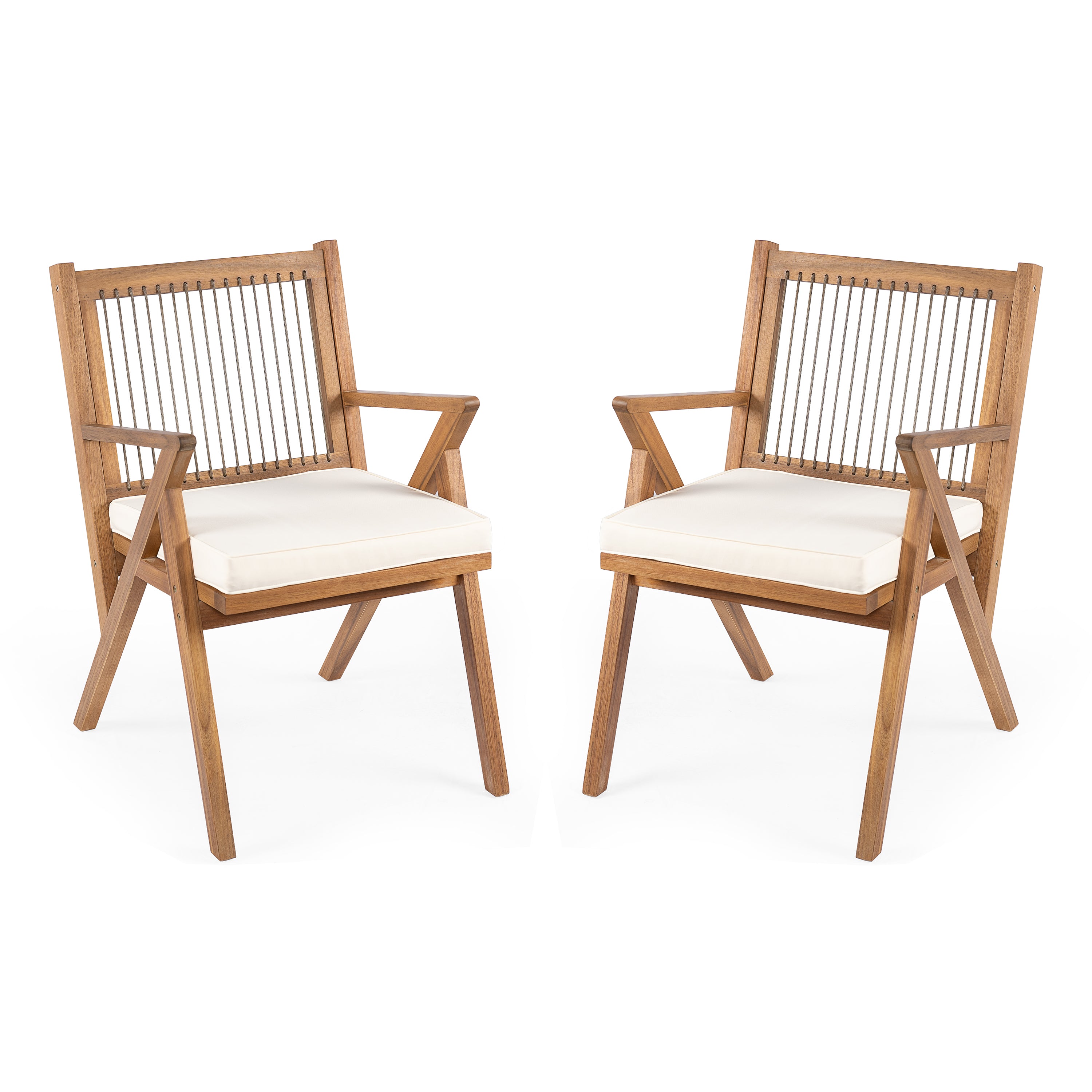 Patio Dining Chair with Cushion (Set of 2)