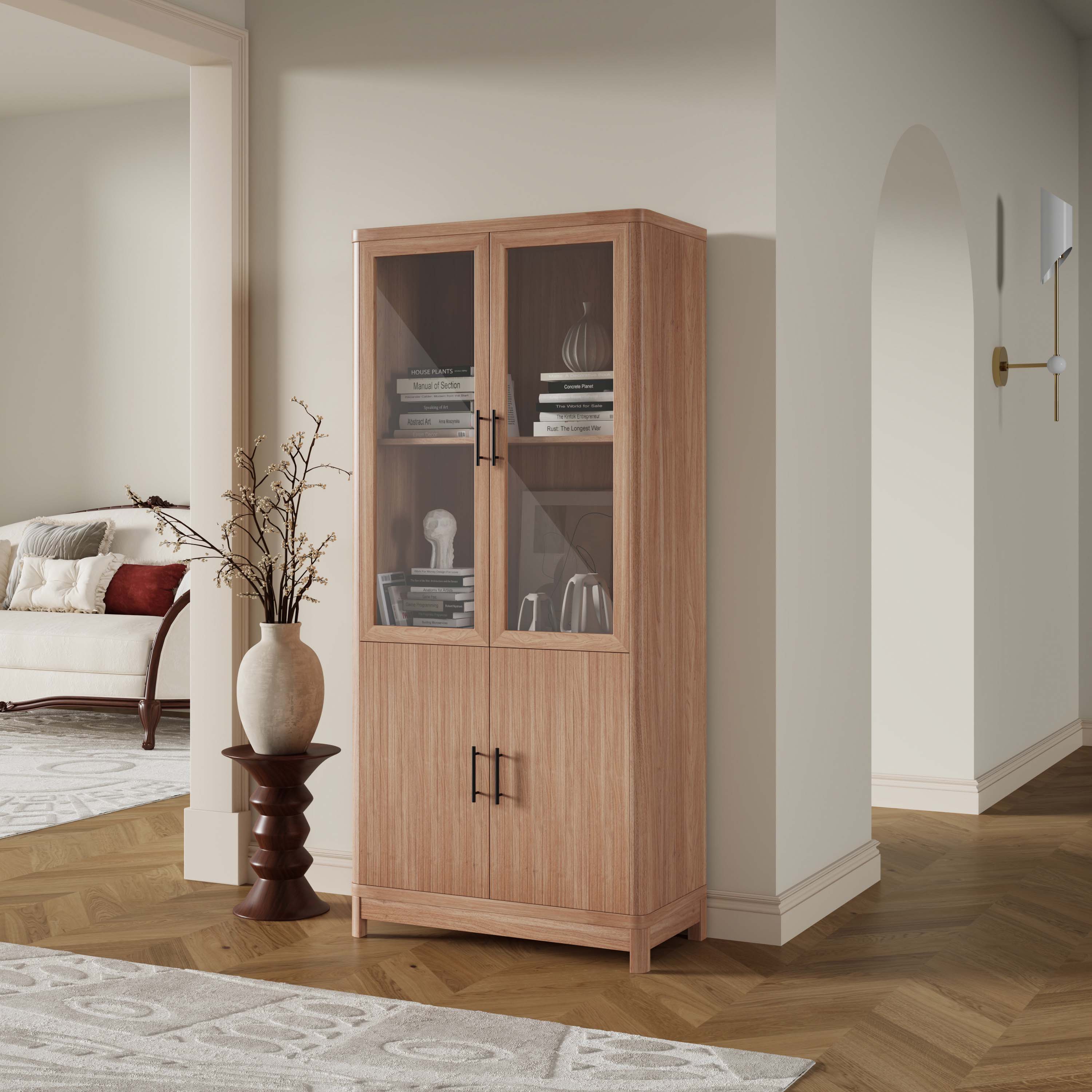 Jodie 31" Bookcase Cabinet in Maple (6-Shelf)