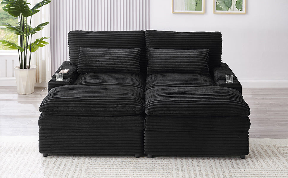 Loveseat Sofa 70.9" Free-Combined Sectional Convertible Sofa Bed