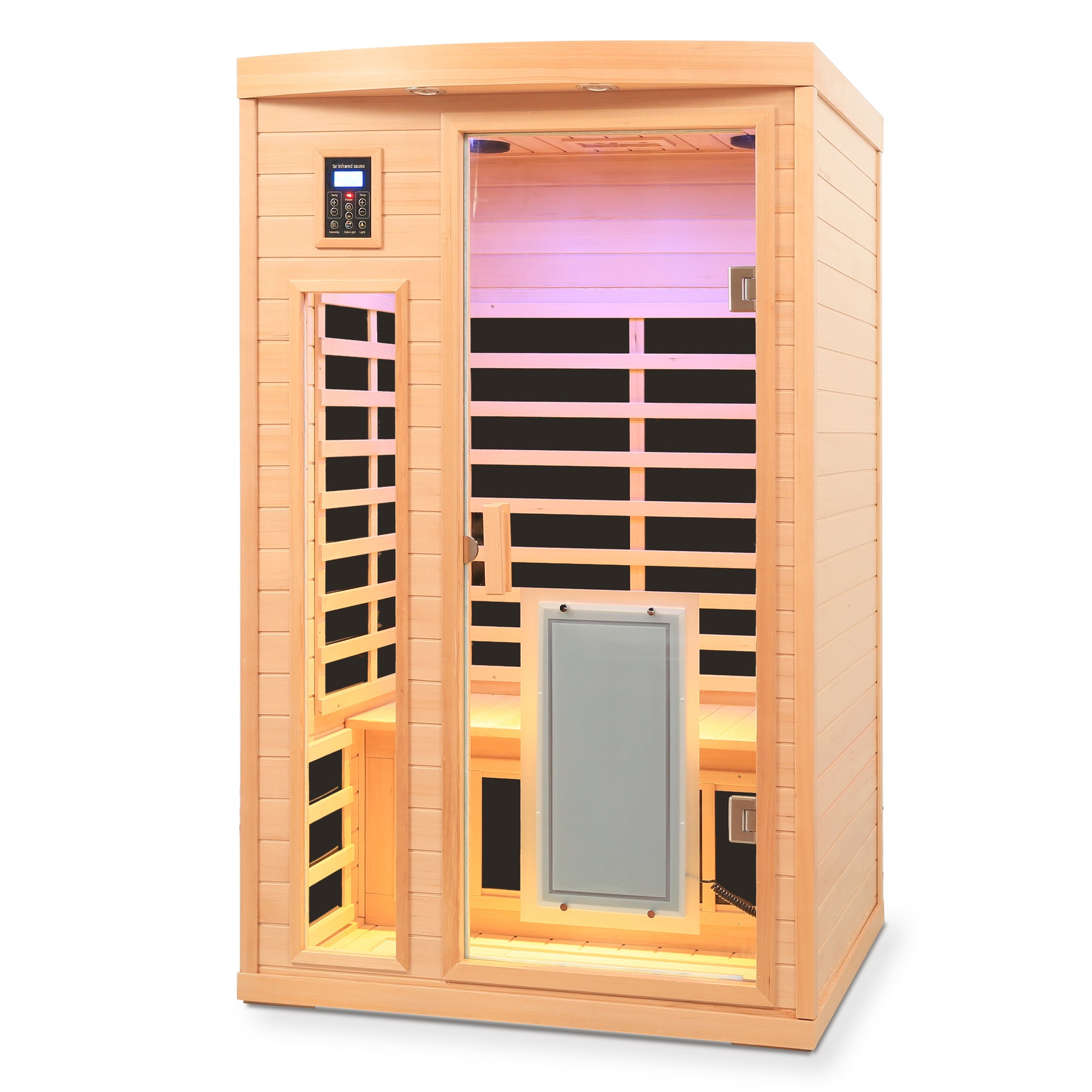 Low EMF Hemlock Wood Far-Infrared Indoor Two Person Sauna Room