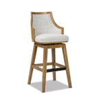 Bahama 30" Cane Rattan High-Back Swivel Bar Stool