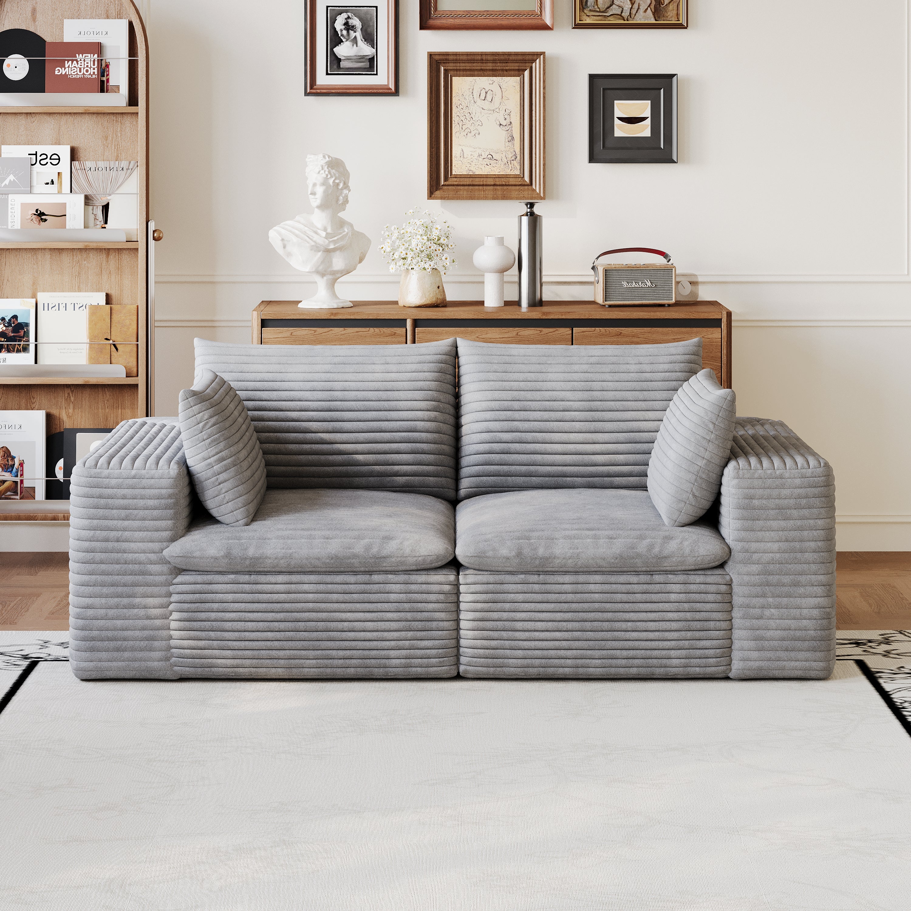 71" Cloud Sofa in Corduroy Fabric