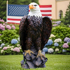 Large Standing Bald Eagle Garden Statue