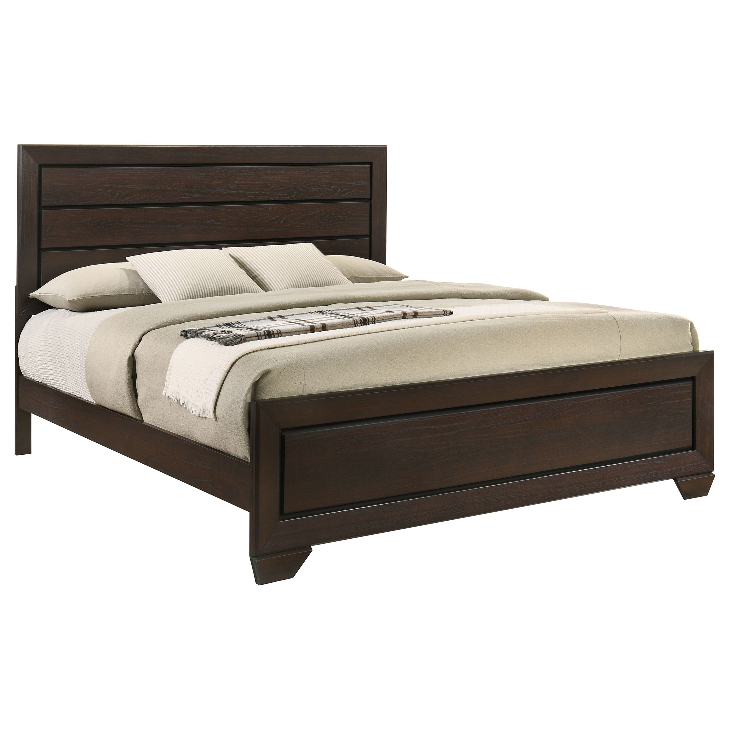 Villeparisis Dark Cocoa Eastern King Panel Bed