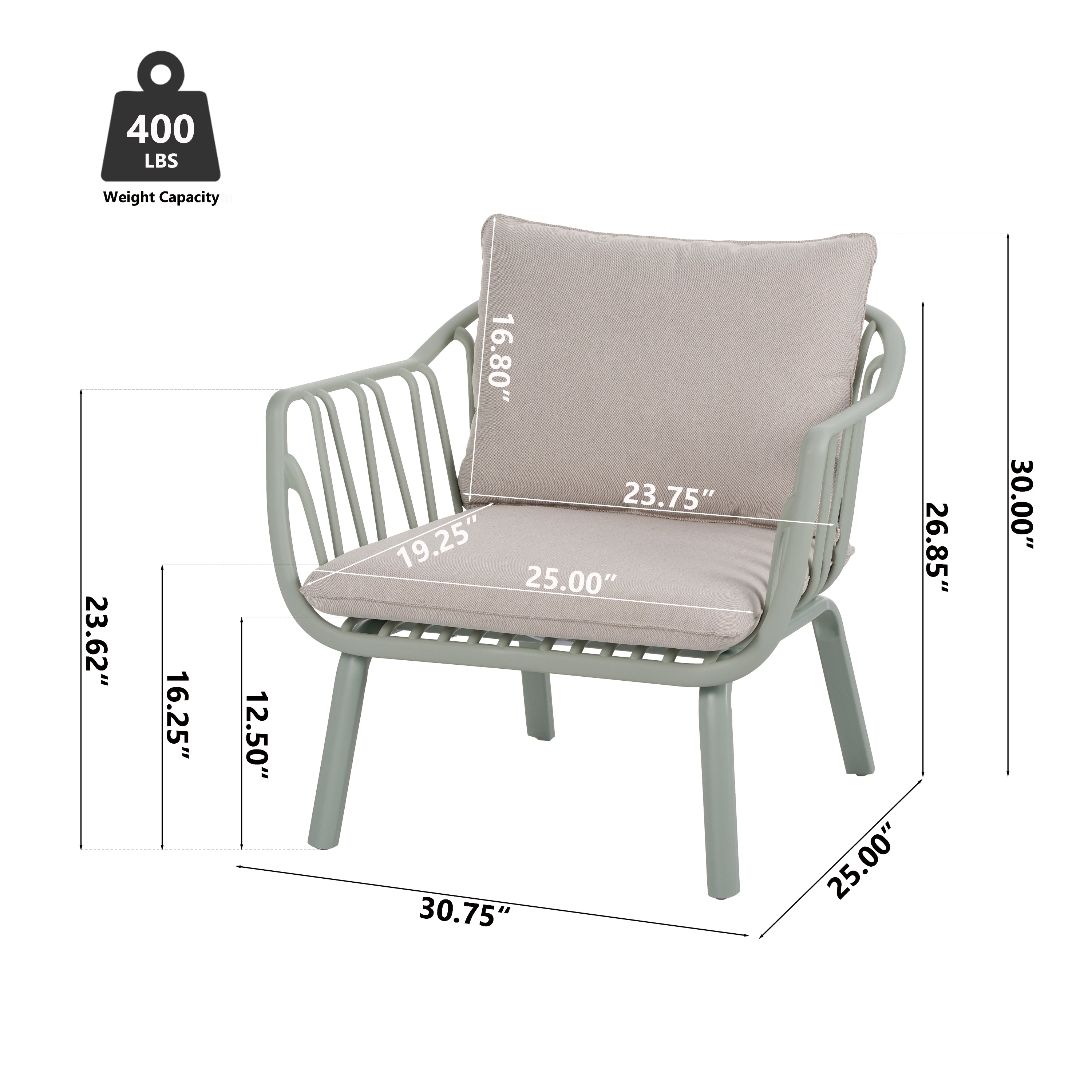 Huron Outdoor Patio PP Club Chair Set