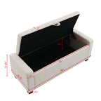 48" Ottoman with Storage and Safety Hinge