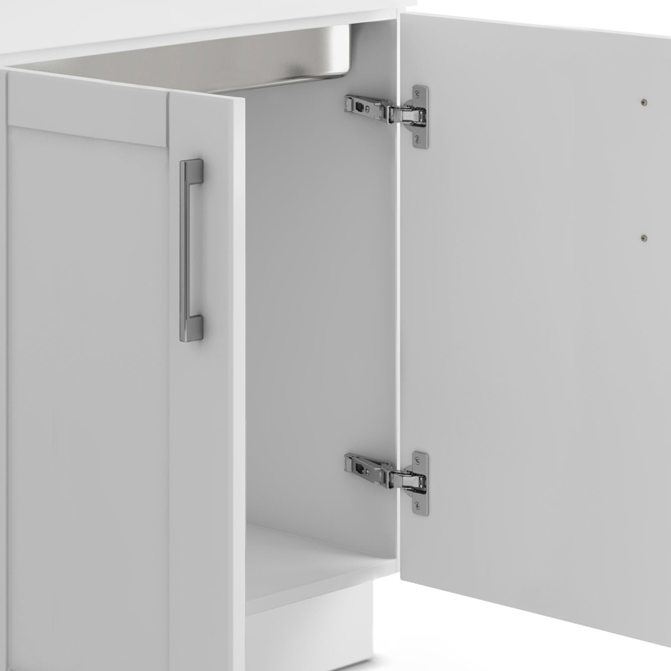 Modern Wide Shaker - 28" Laundry Cabinet with Faucet and Stainless Steel Sink