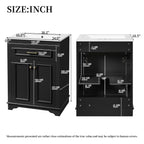 24" Bathroom Vanity with Integrated Ceramic Sink
