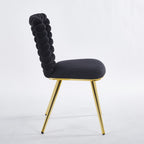 Modern Chair Set of 2 with Golden Color Iron Tube Legs