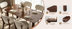 63" Solid Wood Dining Table Set with 4 Upholstered Chairs