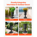 Plastic Urn Planters, 15.8 x 26.4 Inch, 2 Pack