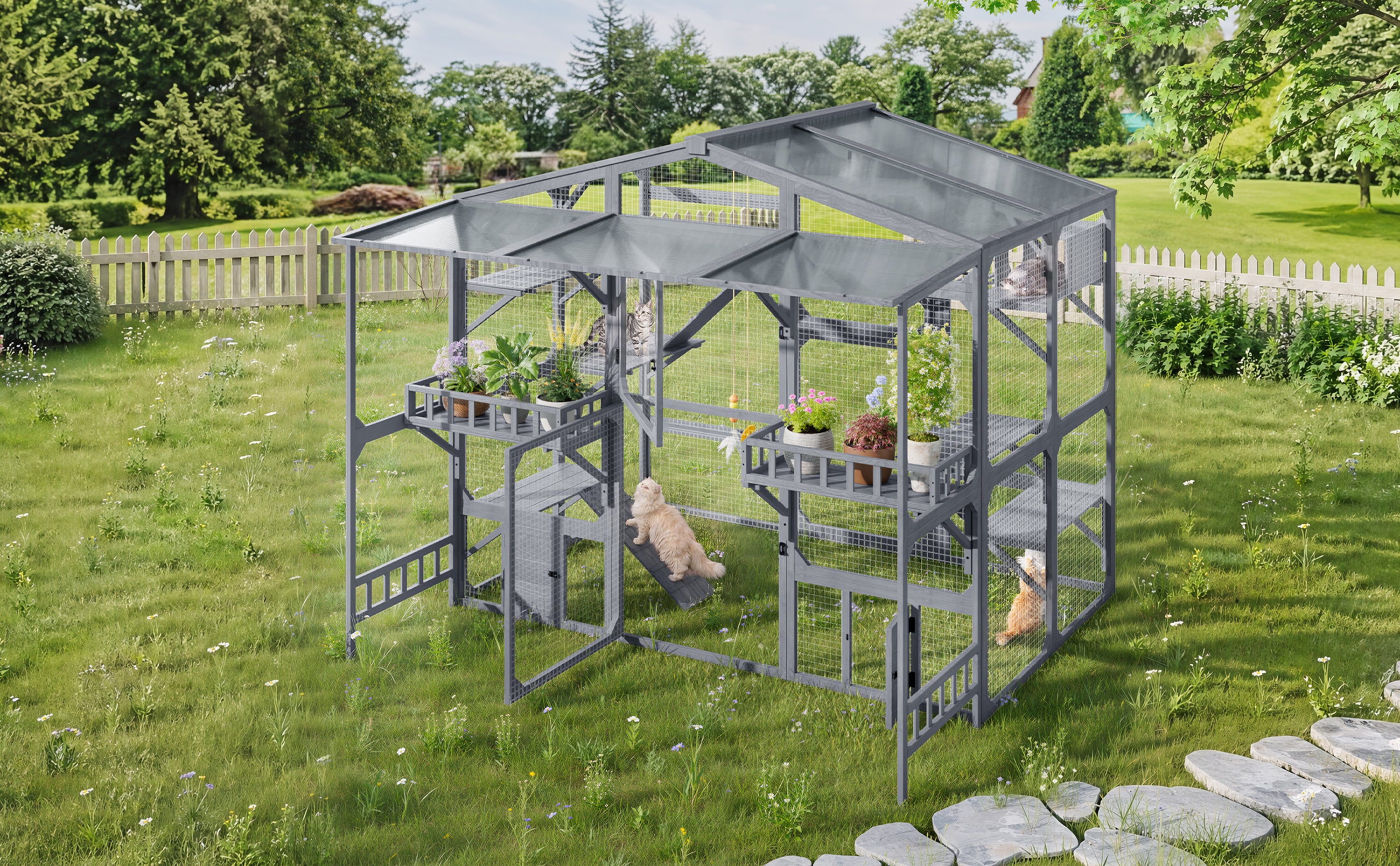 Large Outdoor Catio for 6-10 Cats