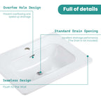 Integrated Glossy White Ceramic Sink