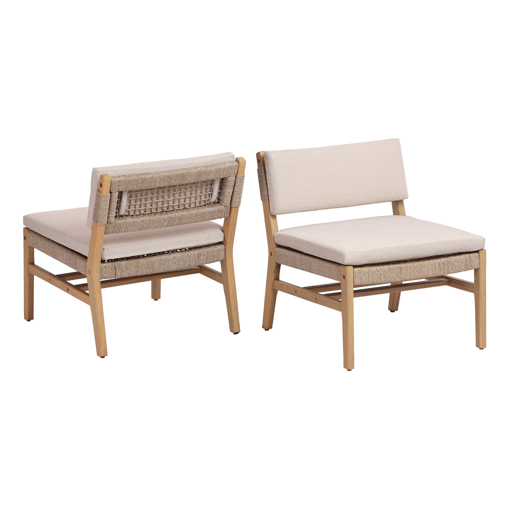 OMI Lounge Chair Acacia and Rope Design