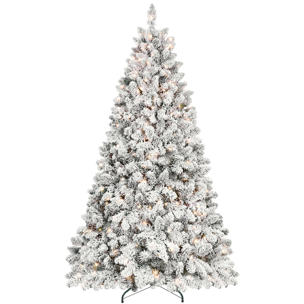 4.5FT Flocked Christmas Tree with 250 UL Lights