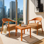 Summer Modern 2-Piece Accent Chair Set with Coffee Table – Apricot
