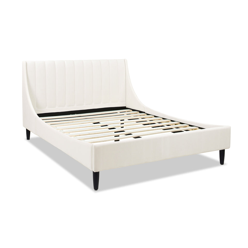 Aspen Vertical Tufted Modern Headboard Platform Bed Set, Queen