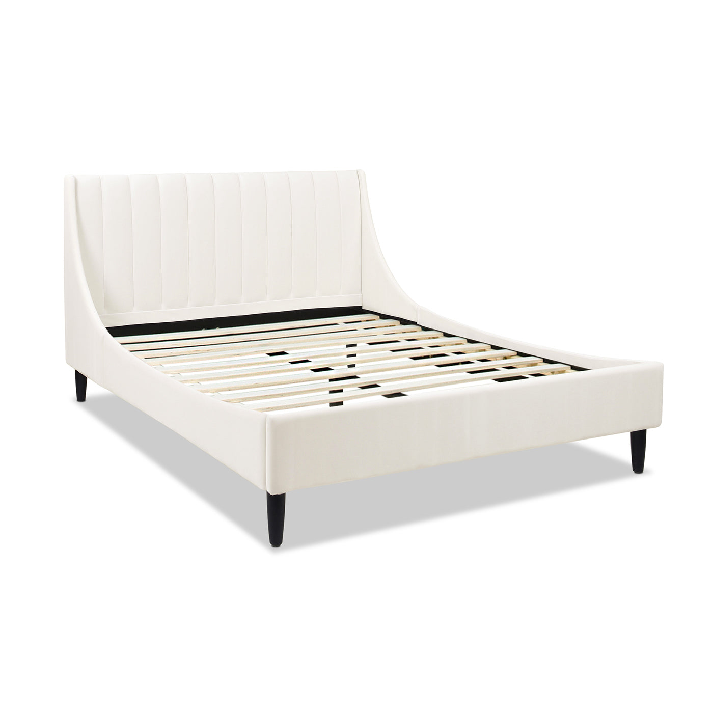 Aspen Vertical Tufted Modern Headboard Platform Bed Set, Queen