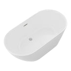59" Acrylic Freestanding Bathtub Stand Alone Soaker Tub