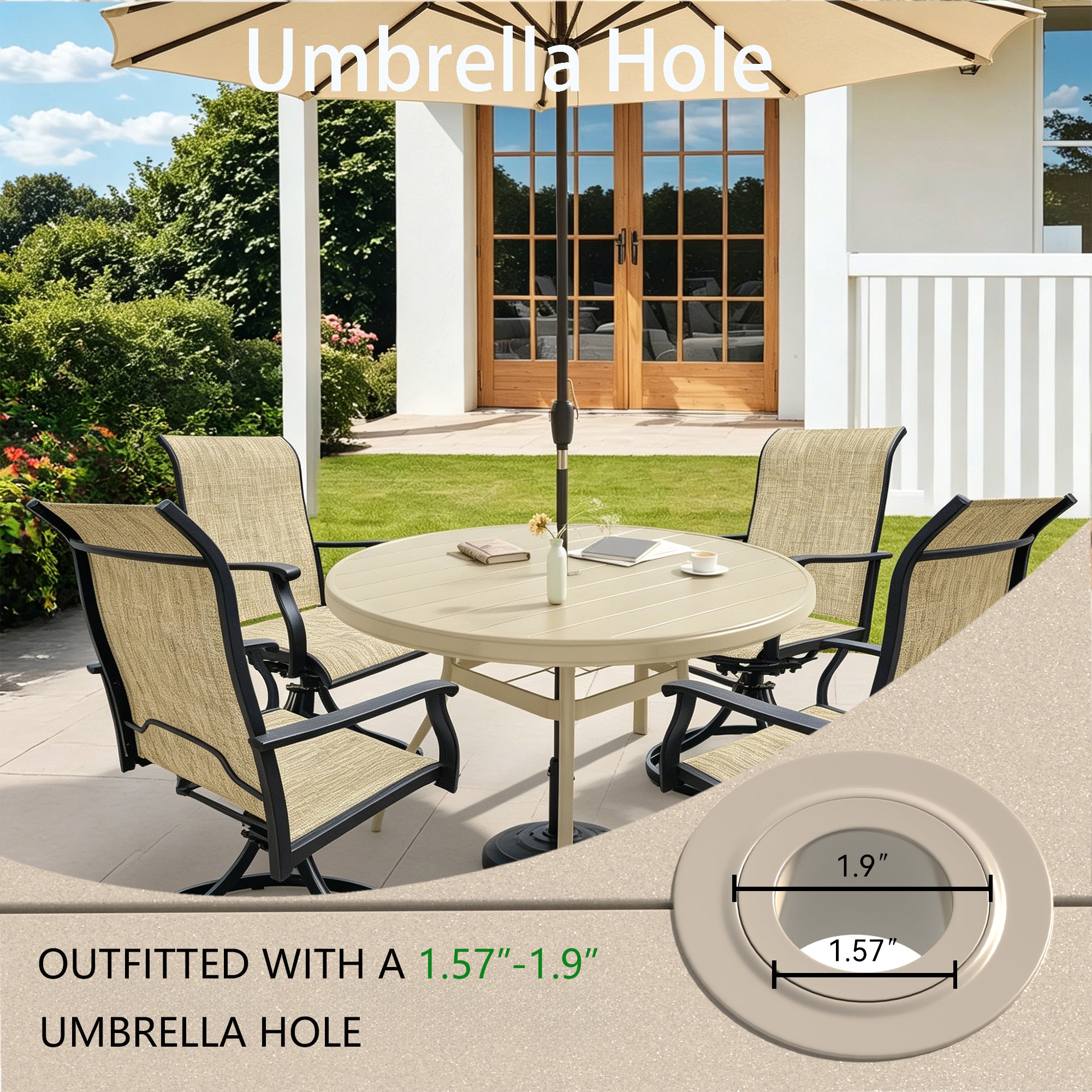 Outdoor Patio Furniture Set with 360° Swivel Chairs