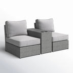 LSI All-Weather 2-Person Wicker Conversation Set with Cushions