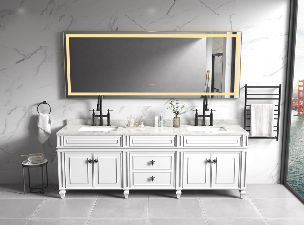 118 x 36 Inch LED Bathroom Mirror with Aluminum Frame