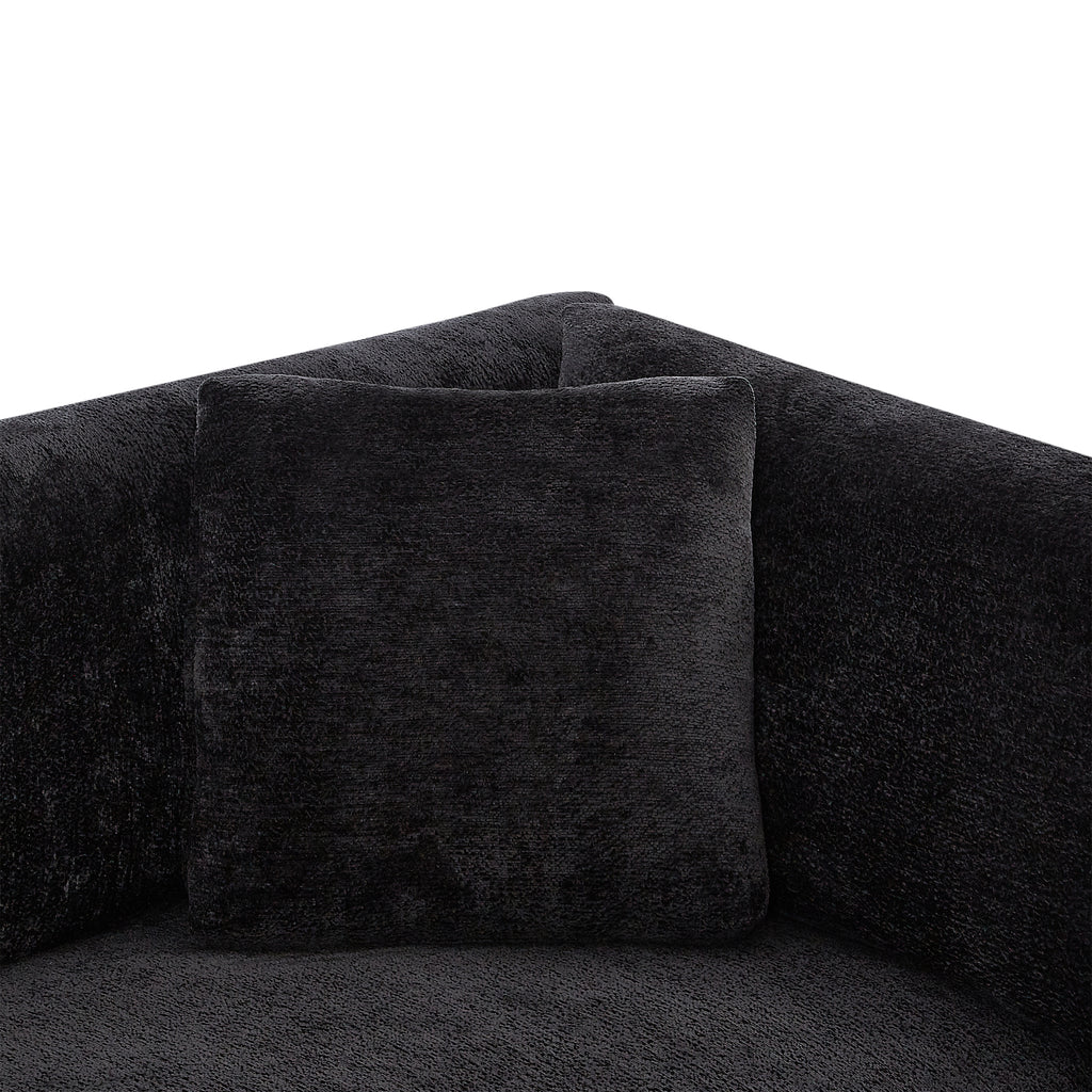 83.50" Modern Flared Arms Sofa (Black)