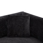 83.50" Modern Flared Arms Sofa (Black)