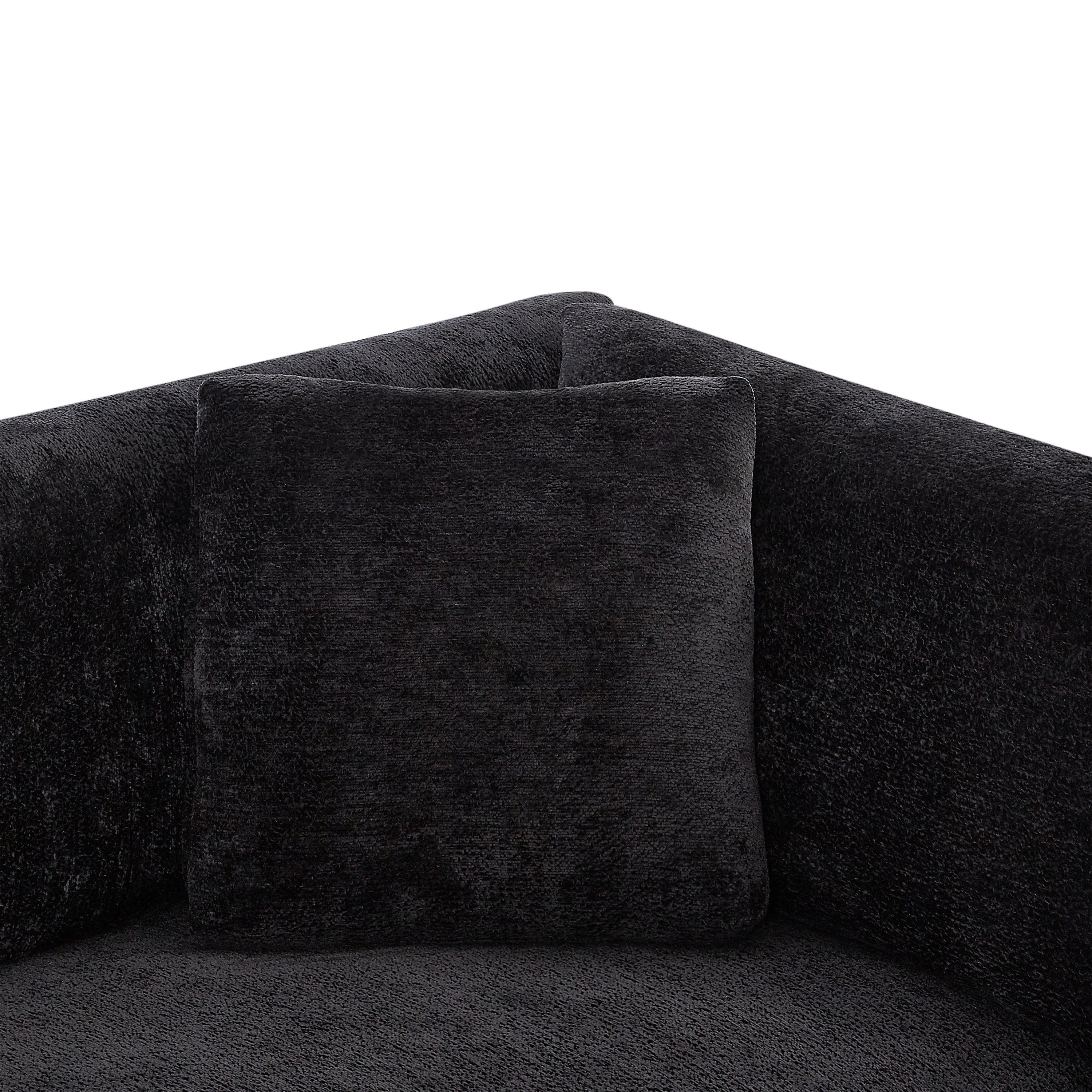 83.50" Modern Flared Arms Sofa (Black)