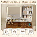 Makeup Vanity with LED Lighted Mirror