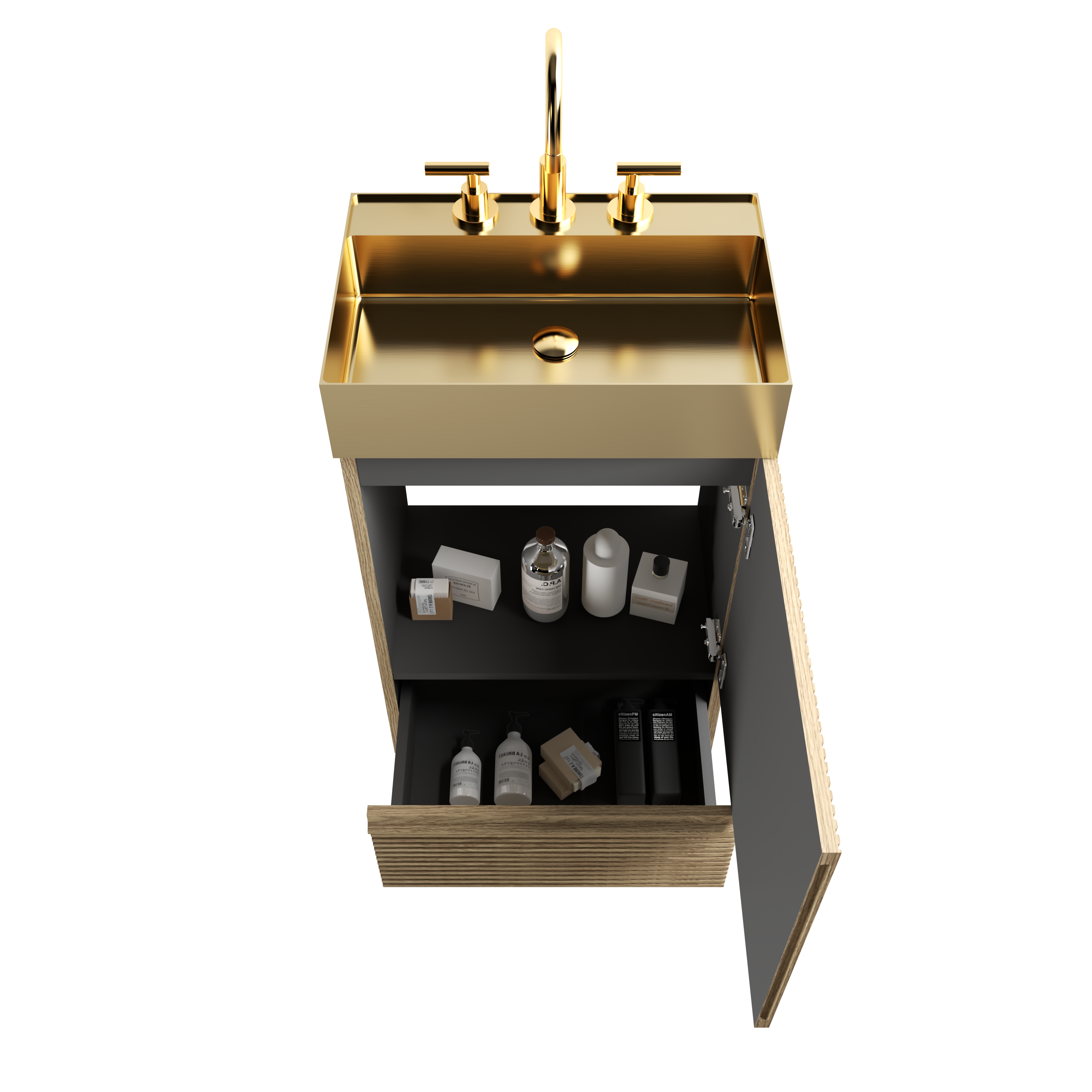 Gada 20" Striped Light Bathroom Vanity