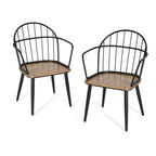 Indoor Dining Chair With Metal Legs (Set of 2), Light Birch