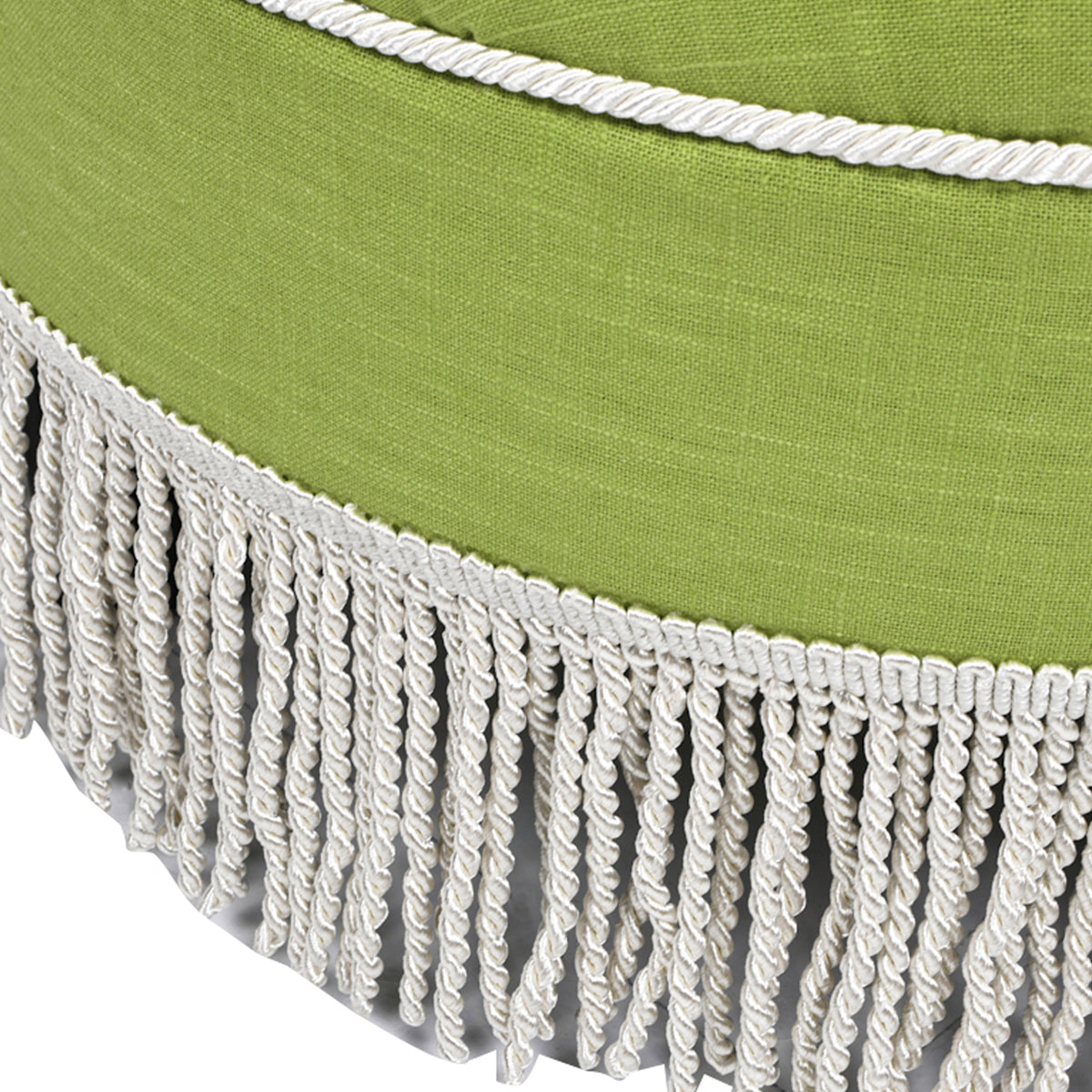 Yolanda 24" Round Upholstered Accent Ottoman, Green