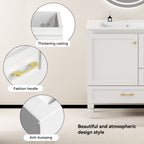 30" White Bathroom Vanity with Abundant Storage